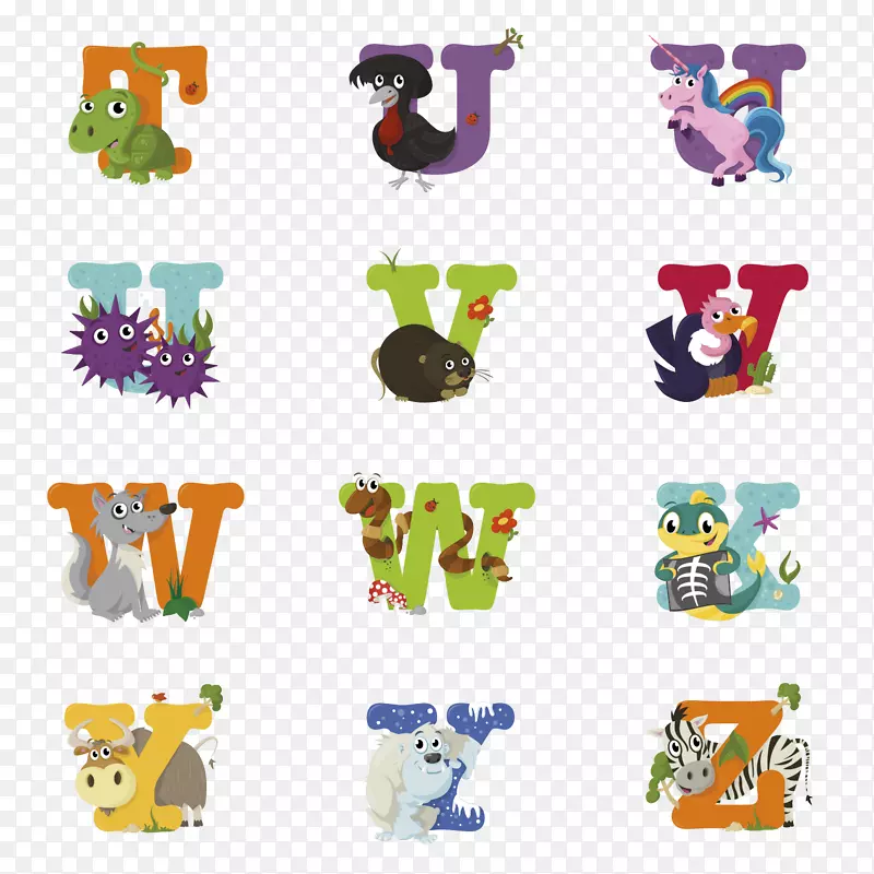 字母表歌曲字母图像动物-阿尔法贝托动物园字母