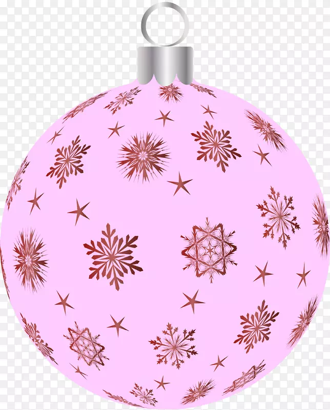 圣诞节装饰品粉红色圣诞日图案-纯圣诞球