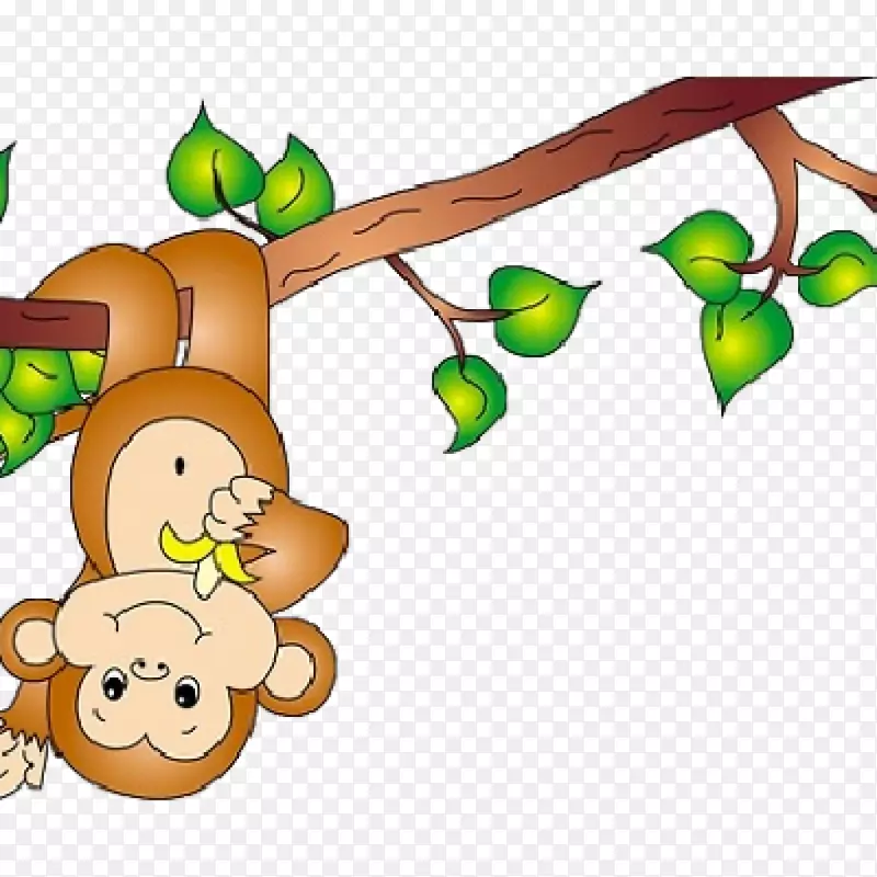 猴子剪贴画图片画卡通-猴子树的拼图