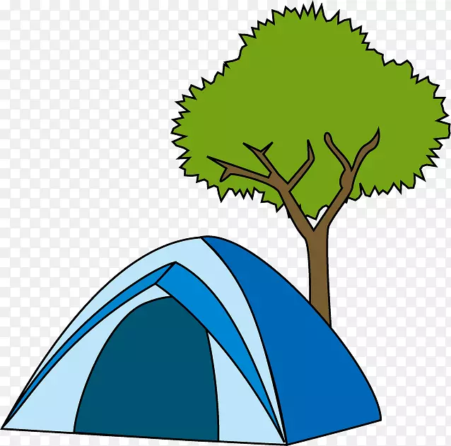 帐篷露营营地剪辑艺术插图-营地