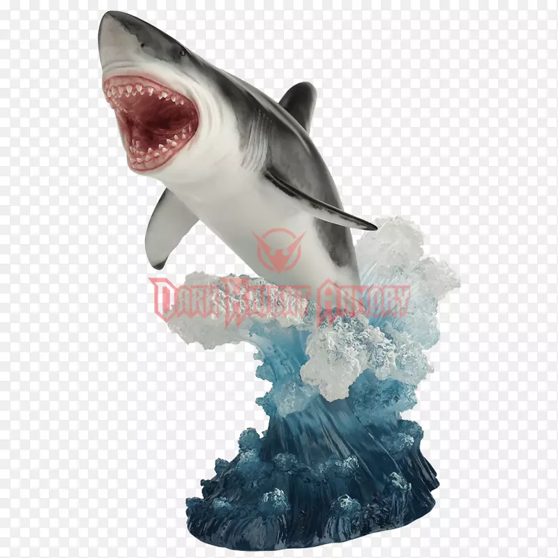 跳跃大白鲨雕塑-鲨鱼雕像