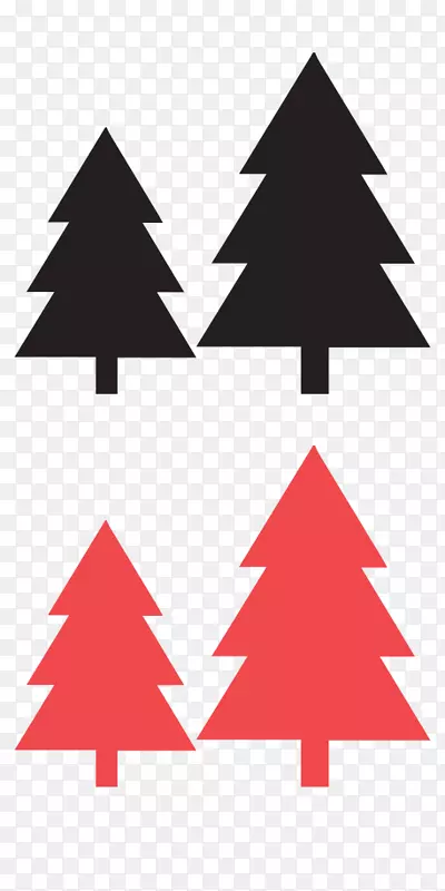 圣诞树剪贴画文字贴纸黑色
