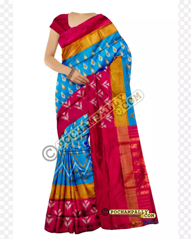 真丝zari uppada sari Pochampally saree-手提织机
