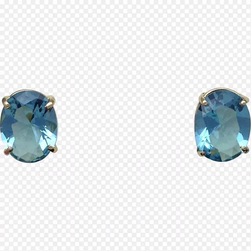 耳环蓝宝石体珠宝青绿色蓝宝石