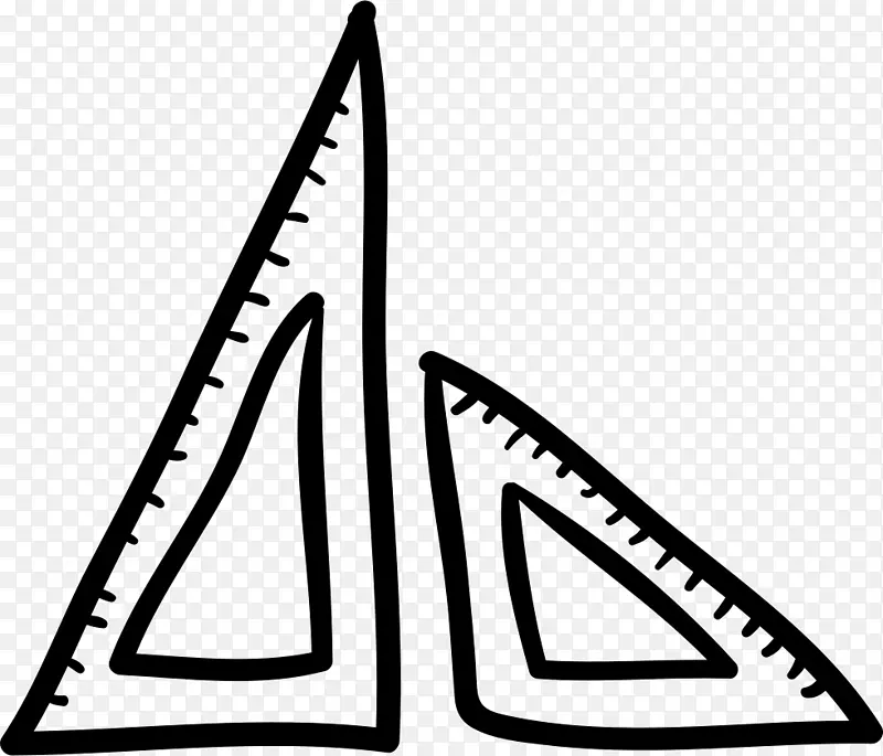 三角形尺几何图形计算机图标.三角形