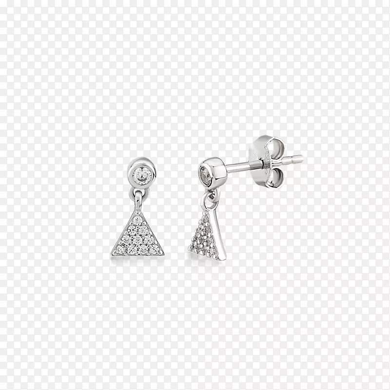 耳环闪烁公司宝石立方氧化锆项链-霓虹灯三角耳环