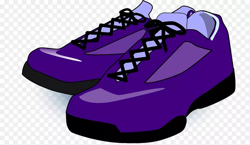 剪贴画运动鞋开放部分紫色鞋
