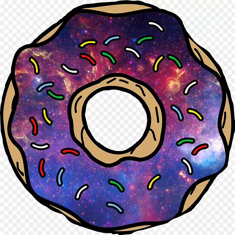 银河甜甜圈剪贴画图片贴纸-银河