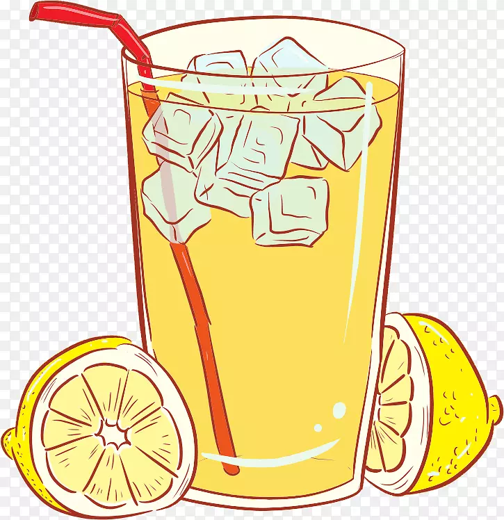 柠檬水果汁剪辑艺术开放式汽水饮料.柠檬水