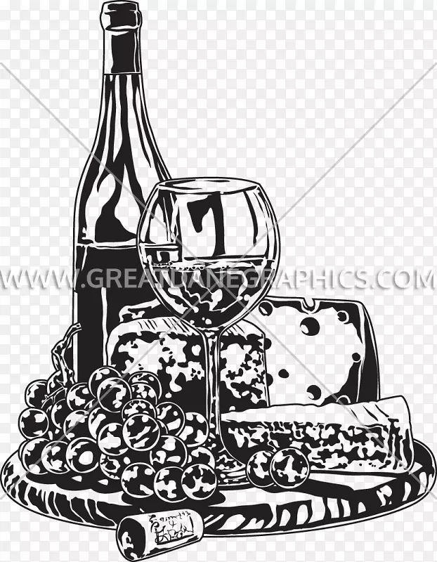 葡萄酒剪辑艺术形象玻璃瓶奶酪-葡萄酒