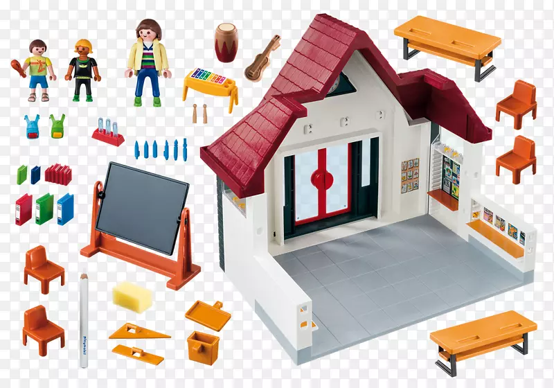 Playmobil小型学校玩具钟
