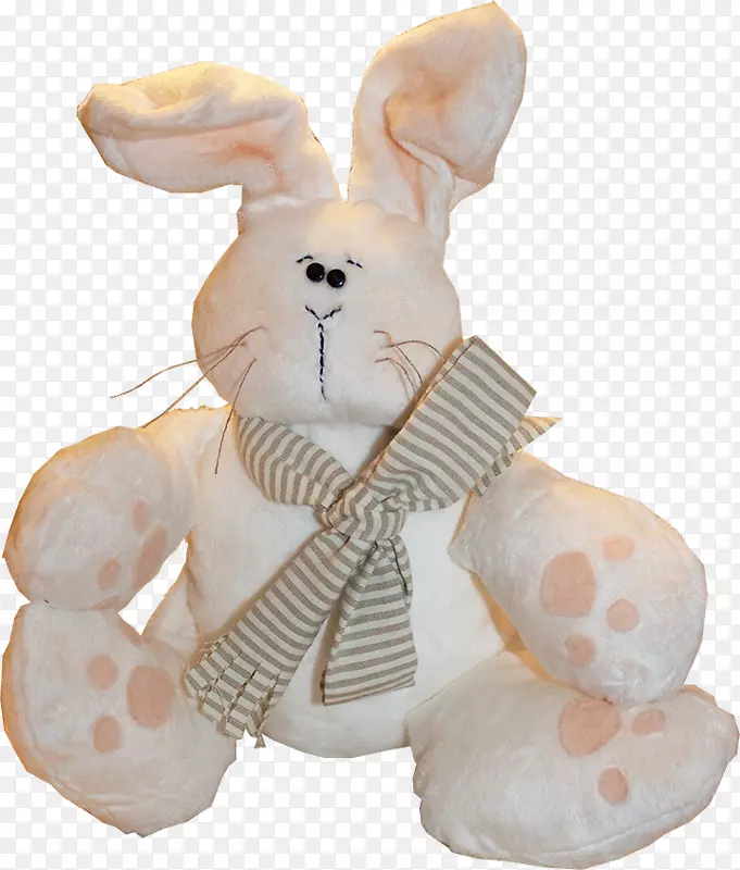 复活节兔子毛绒玩具和可爱的玩具-小材料