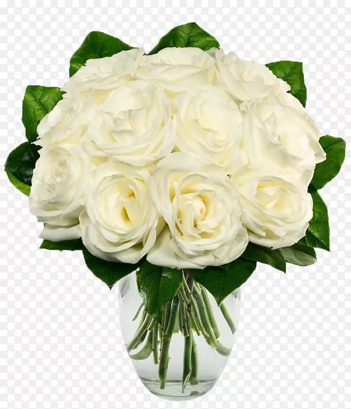 从你的花，有限责任公司花瓶玫瑰花束-名称的植物与白色浆果。