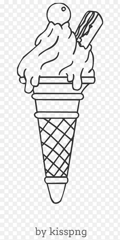 卡通冰淇淋透明剪报-冰淇淋