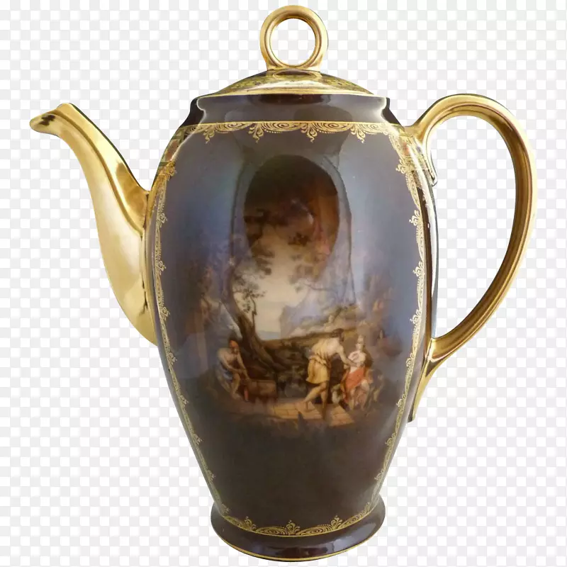 茶壶瓷器肖像画古董