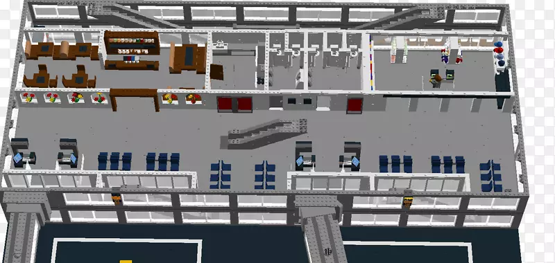 机场航站楼乐高水船工程检查