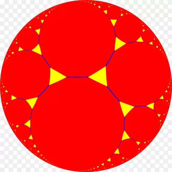 双曲平面蜂窝中的双曲几何镶嵌均匀倾斜