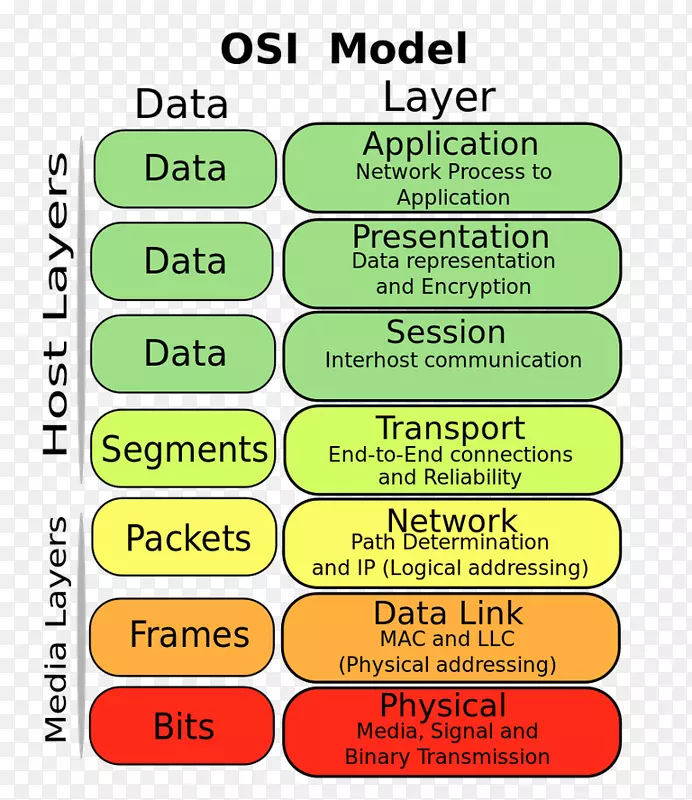 OSI模型传输层数据链路层计算机硬件物理层网络层
