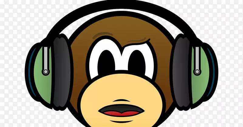 耳机，大猩猩，黑猩猩，猴子标志-耳机
