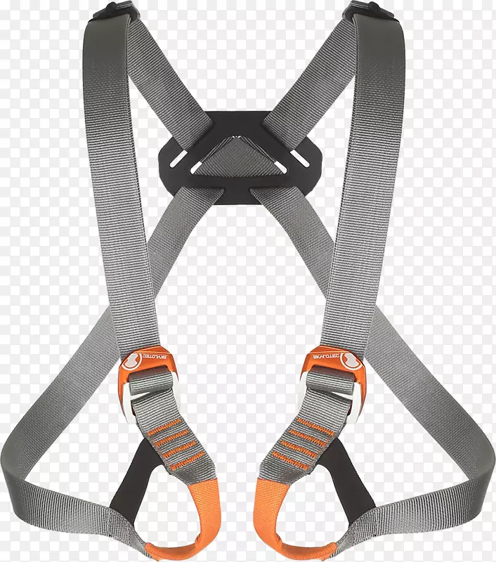 攀岩吊带天际争霸小型儿童灰色/橙色黑色钻石动力吊带攀岩设备