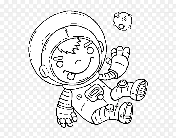 绘制着色书宇航员太空儿童