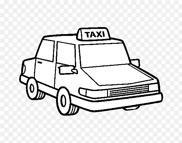出租车绘制着色书黄色驾驶室-安提瓜