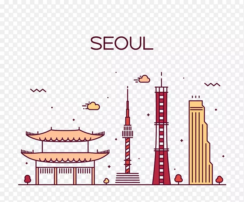 汉城图形，插图，版税-免费城市