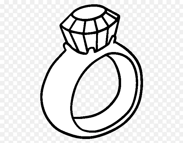 彩绘书结婚戒指订婚钻石戒指图像