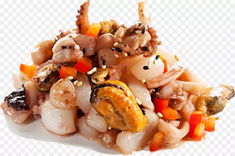 海鲜鱼鱿鱼鸡尾酒加勒比料理-鱼