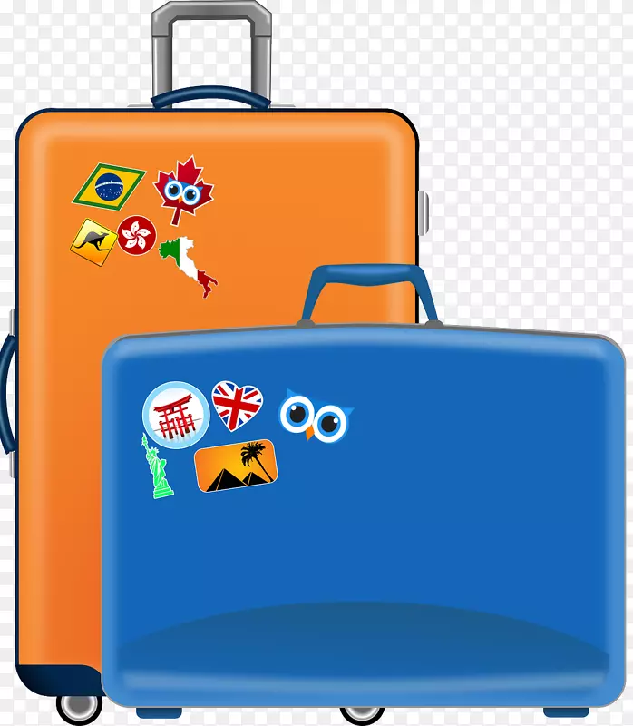 剪贴画图形手提箱行李开敞式行李箱