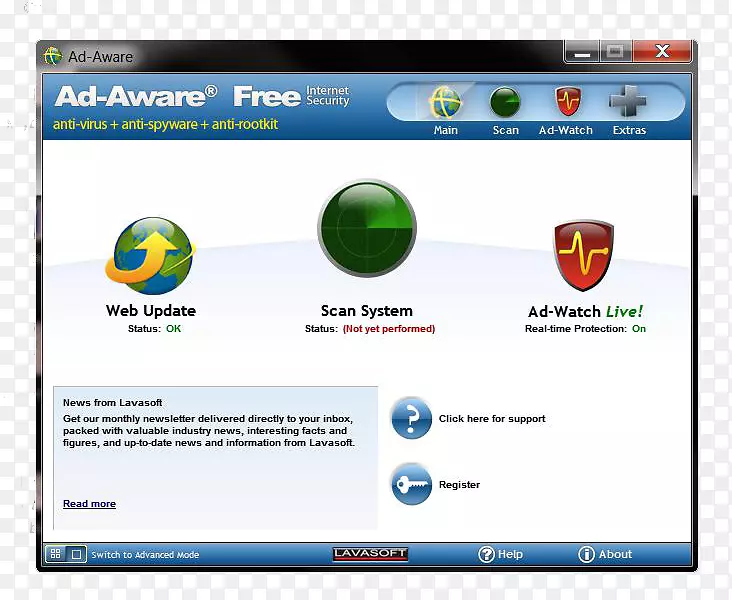 具有广告意识的Malware字节间谍软件网络安全Lavasoft-计算机
