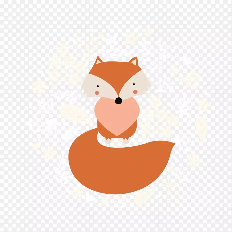 狐狸水彩画图形艺术-狐狸