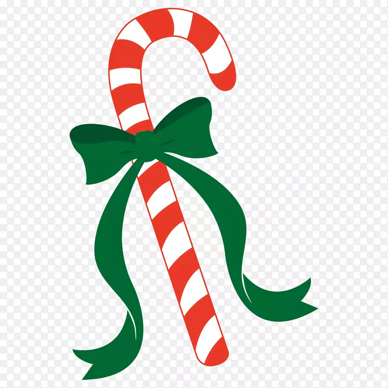 糖果手杖圣诞装饰品圣诞插画圣诞卡