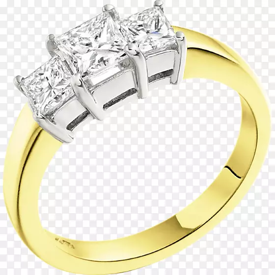 钻石订婚戒指公主剪裁婚戒