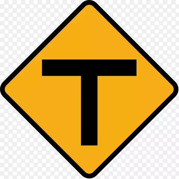 交通标志-三线交界处警告标志道路-道路