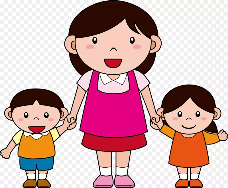 儿童保育工作者插图-儿童保育妇女-妇女