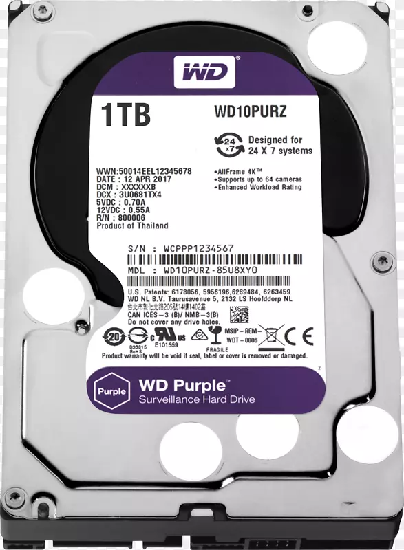 WD紫色Sata HDD硬盘驱动器wd蓝色桌面HDD西部数字系列ata