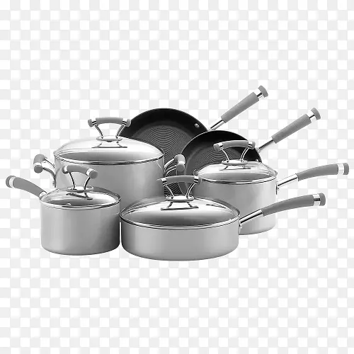 煎锅，烤肉，烤盘，冷盘，6件炊具，套银煎锅。