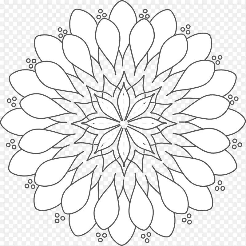 图案对称叶花设计.紫色图案曼陀罗图案