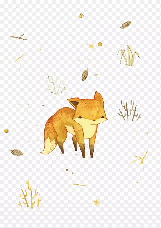 北极狐画图红狐