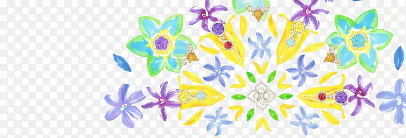 花卉设计插图图案.垫切紫水晶耳环