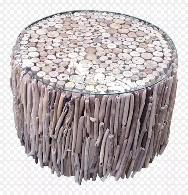 咖啡桌‘浮木’咖啡桌，浮木圆桌，带玻璃桌面
