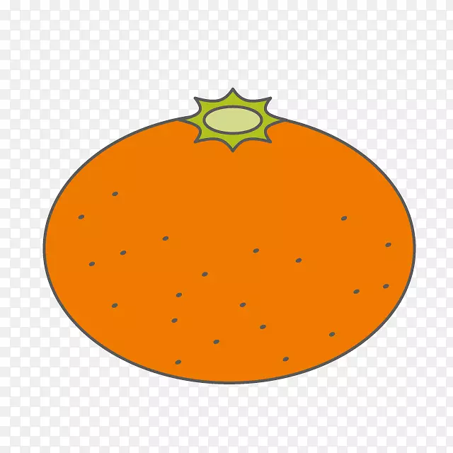 橙色插图设计卡通水果-普通话