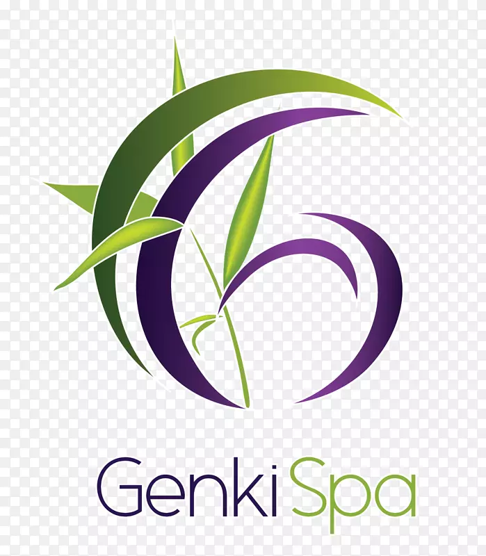 Genki水疗中心平面设计文字位置紫色水疗中心标志