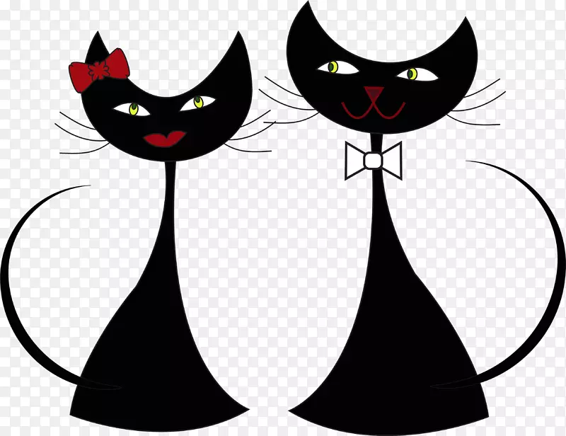 黑猫情人节小猫情人节猫-猫