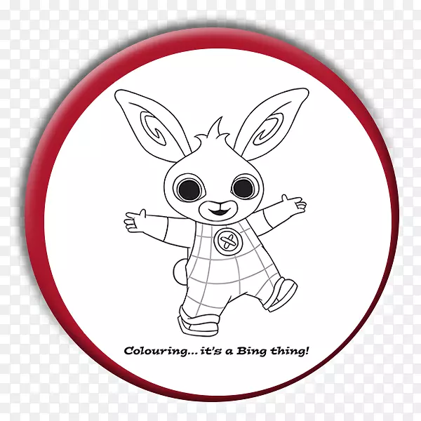 着色书绘图图像字符CBeebies-简单的兔子耳朵工艺