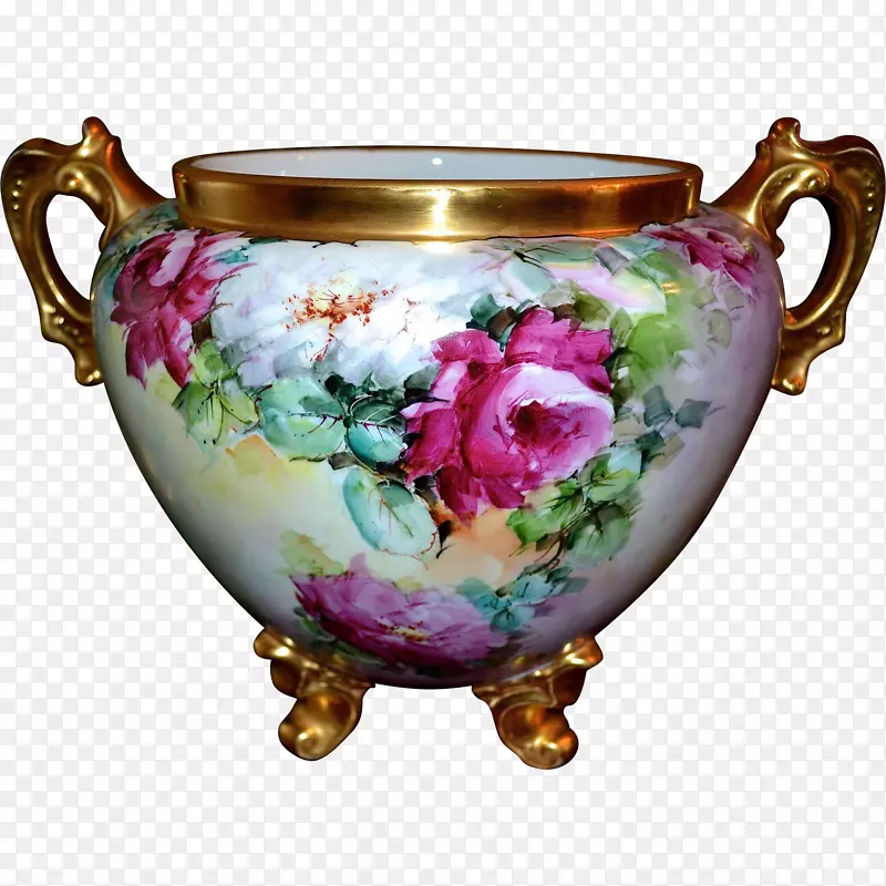 石灰缸瓷花瓶