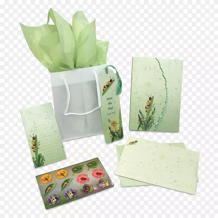 纸制品设计礼品-绿色毛毛虫