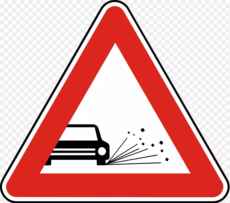 交通标志交通锥松动碎石警告标志