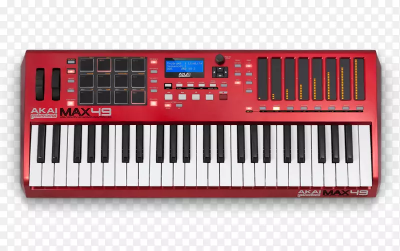 计算机键盘Akai max 49 MIDI键盘控制器.乐器